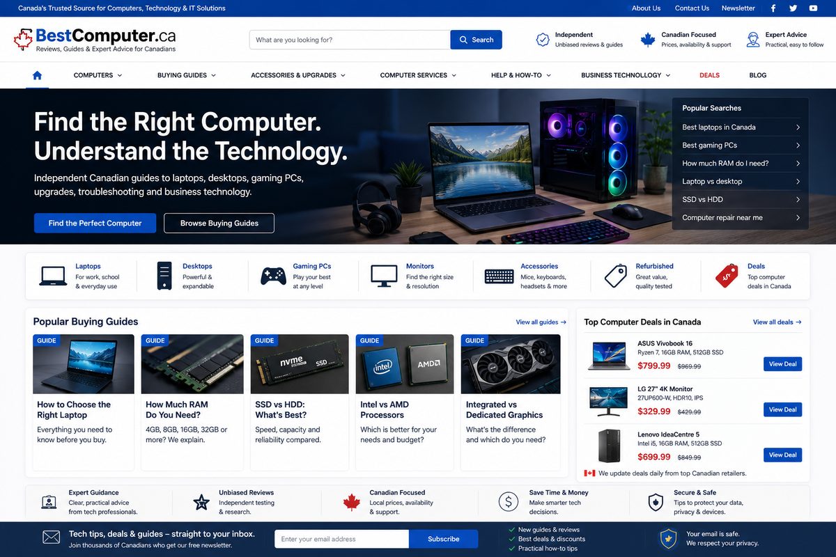 Technology guide website screenshot