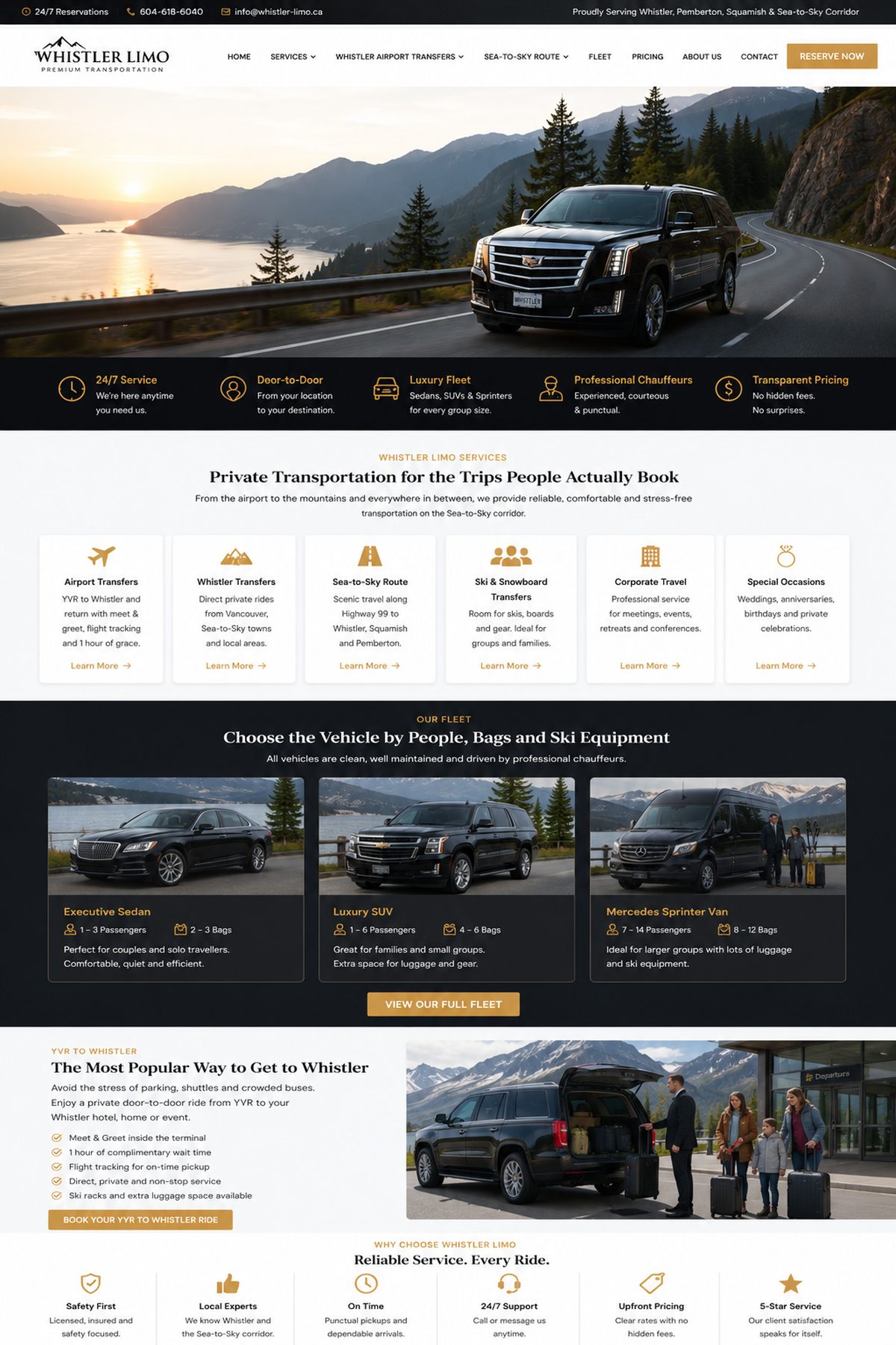 Whistler Limo website screenshot
